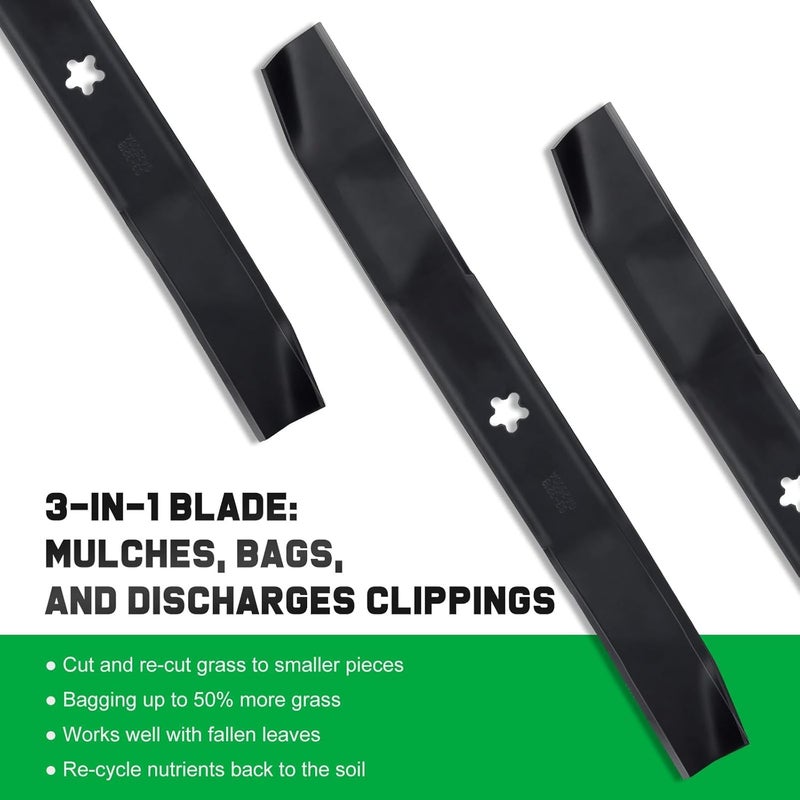 Grasscool 422719 134149 Mulching Blades with 5-Star Mounting Pattern for Craftsman LT1000 LT2000 42 inch Deck Riding Lawn Mower Tractor Replace 532134149 424752 138971 - Image 3